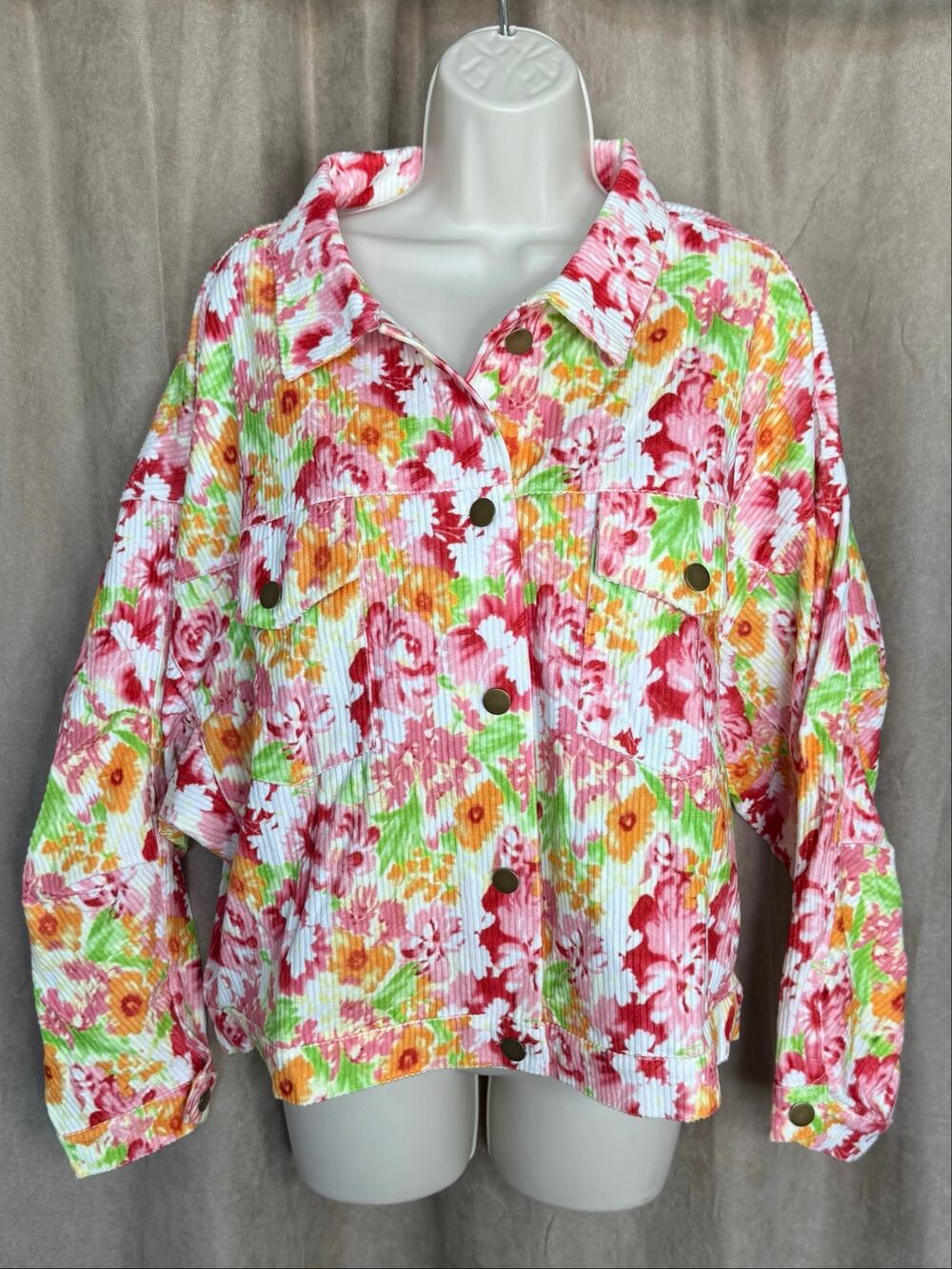 Emily Wonder Floral Corduroy Jacket L NWT